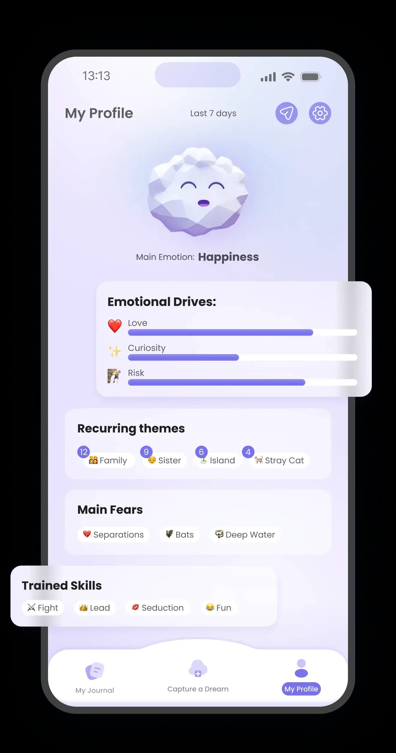 Profile insights screen